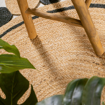 Aurora Two-tone Jute Hippy Circle Medallion Area Rug